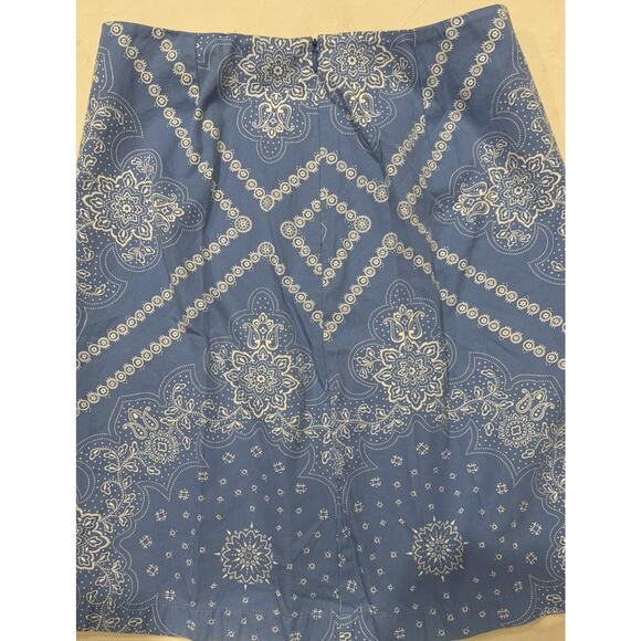 Ann Taylor Blue Bandana Print Skirt Women’s Size 6 Casual Boho Summer - Picture 6 of 7